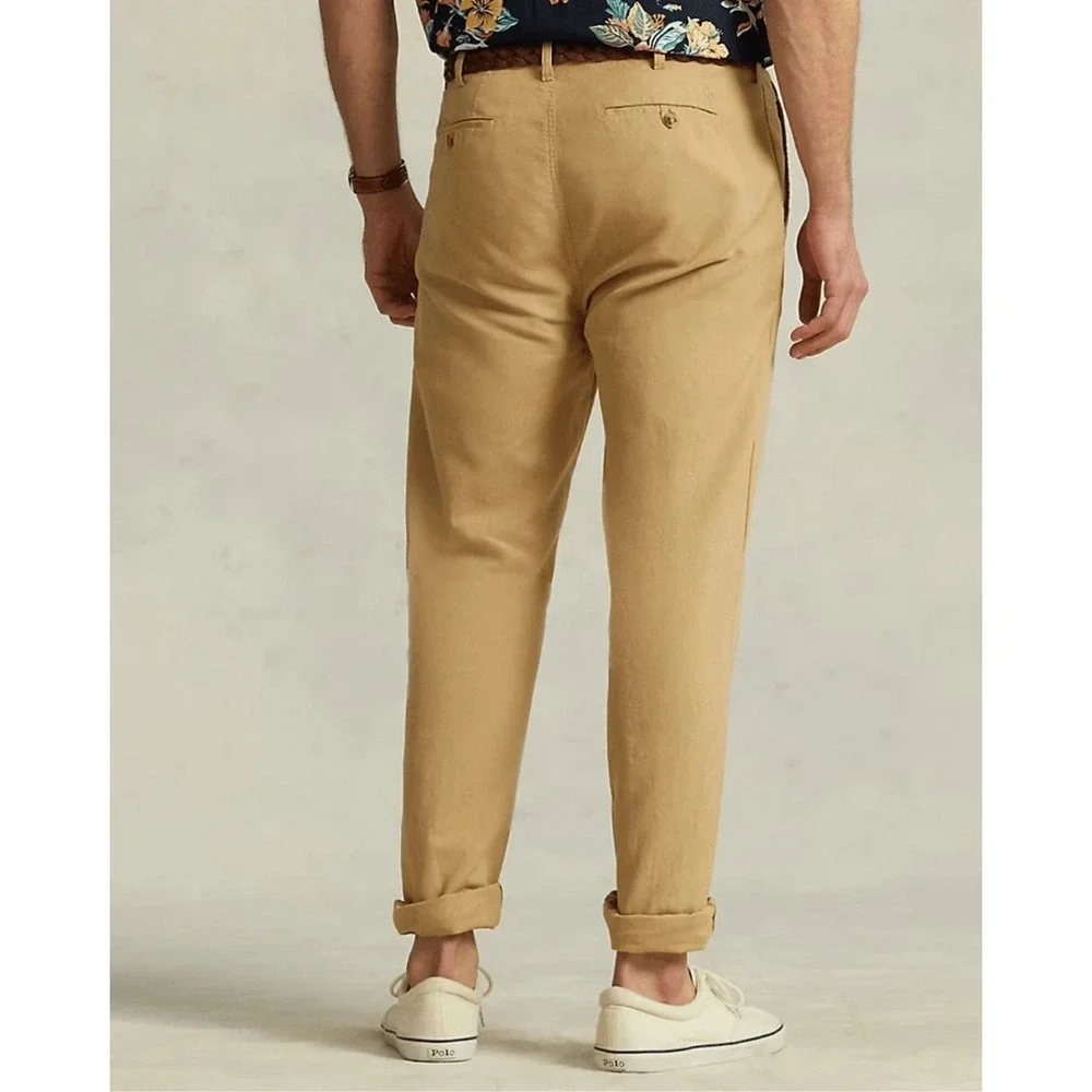 Polo Ralph Lauren Men's Classic Fit Linen Pants Khaki Size 44B X 32